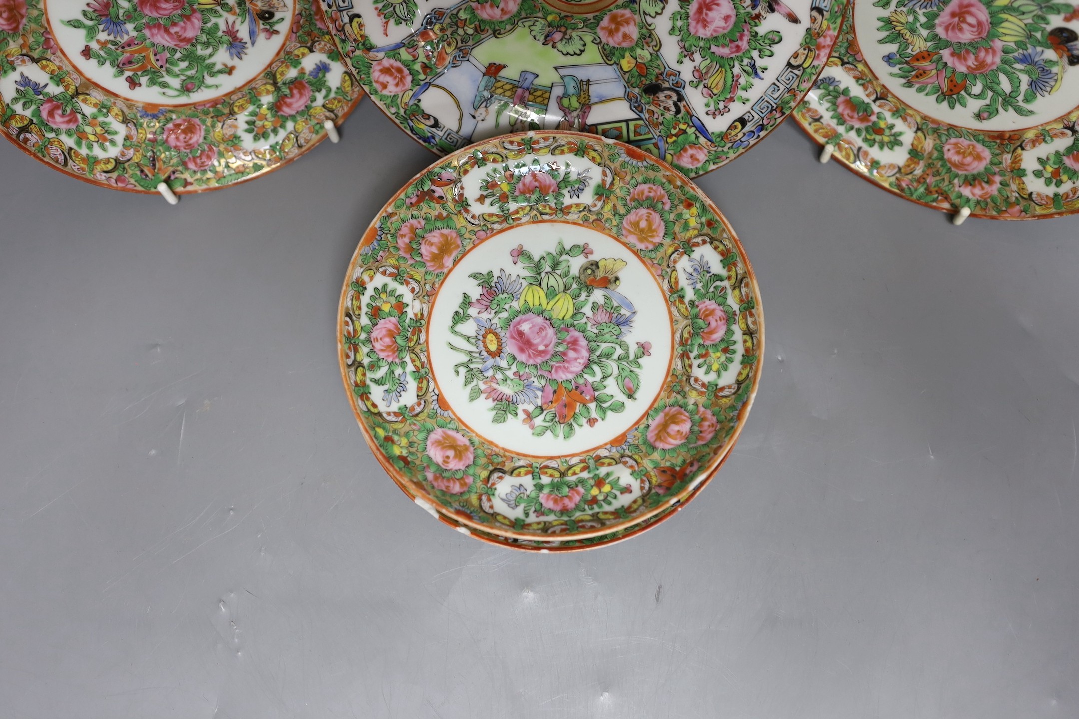 Six 19th / 20th century Chinese famille rose dishes